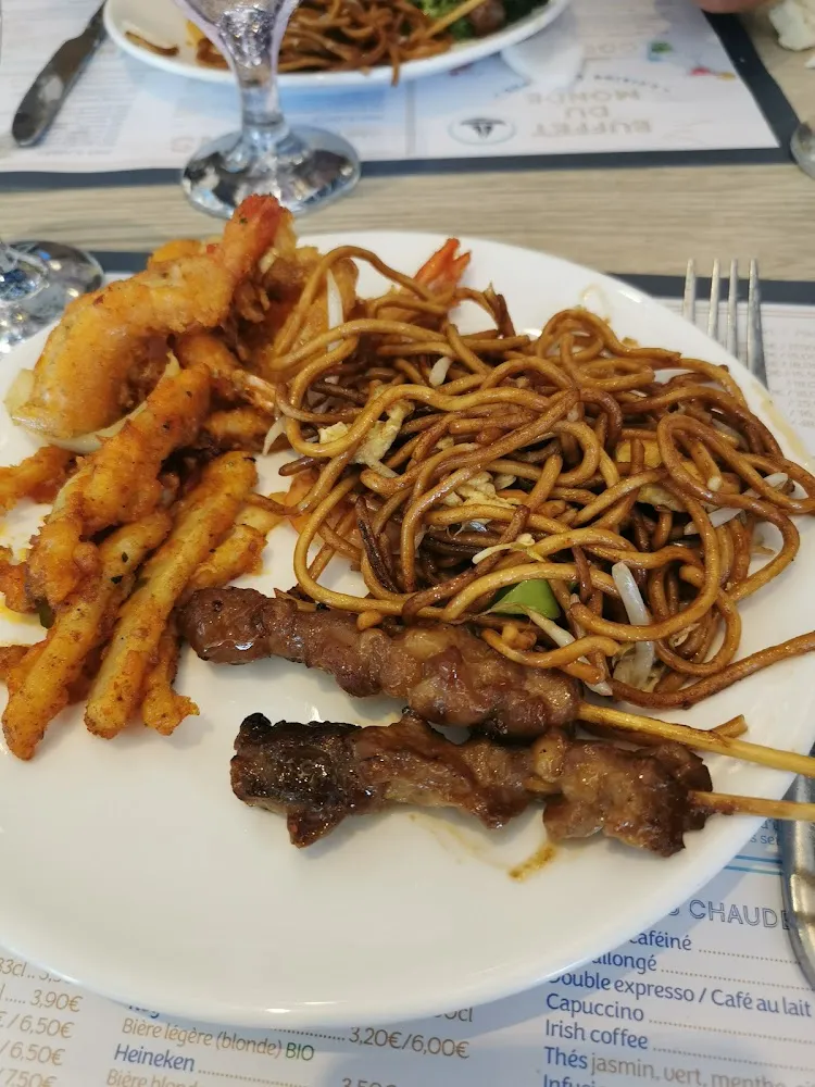 Pâtes Chinoise Brochettes de Poulet Tandoori